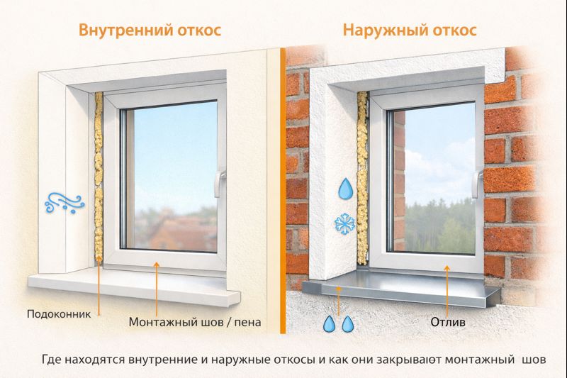 проблемы при неправильно установленных откосах